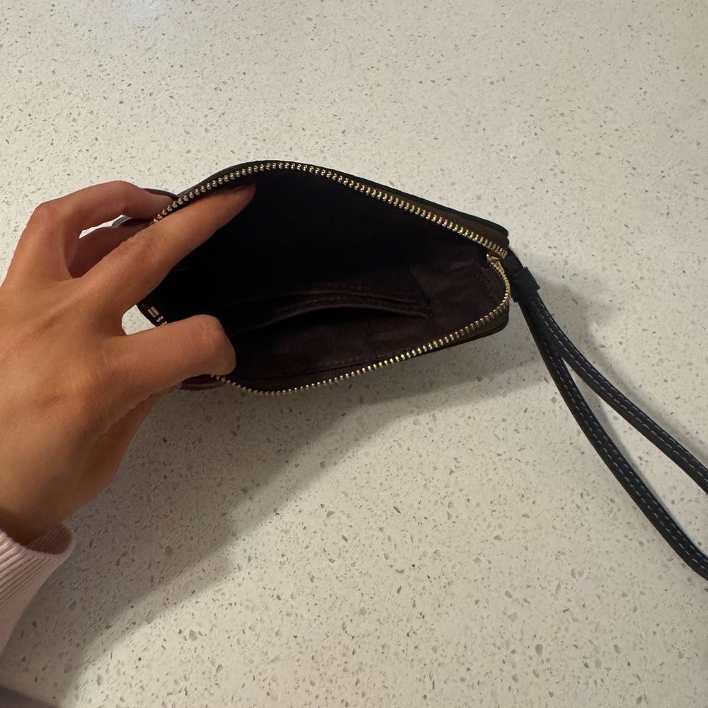 Coach Signature Brown and Black Wristlet - Picture 4 of 4